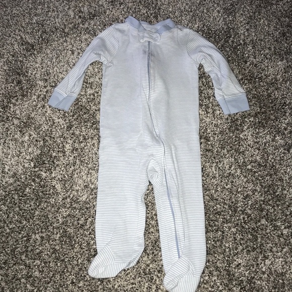Carter's Other - Carters Brand Blue & White Zip Up Footie Pajamas Size 9 Months